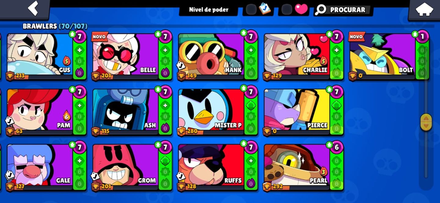 CONTA BRAWL STARS TOP! Vários Brawlers Max, Skins Lendárias & Épicas
