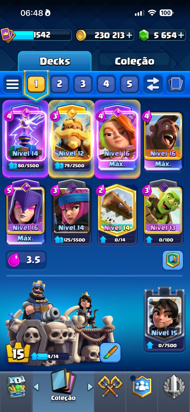 CONTA CLASH ROYALE 10.874 TROFÉUS | LVL 15 | VÁRIAS EVOLUÇÕES