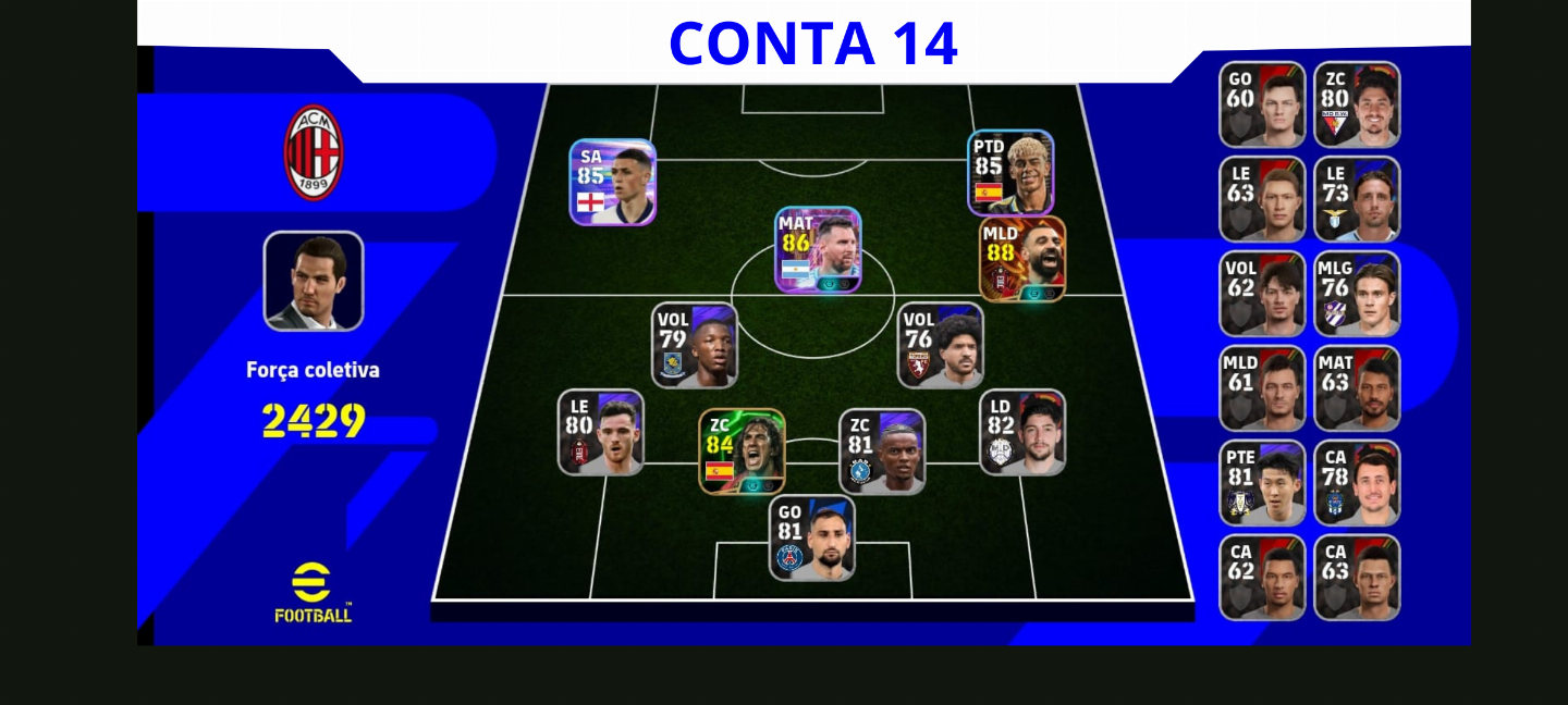 Contas Efootball Iniciais com Épicos/big Times Garantidos! Vol. 08
