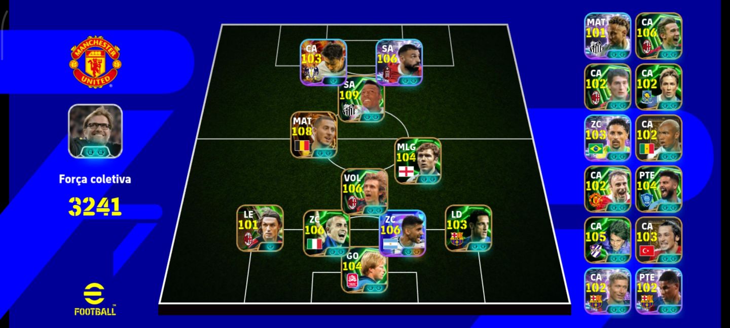 CONTA EFOOTBALL 3240 DE FORÇA!! COM Hazard 108