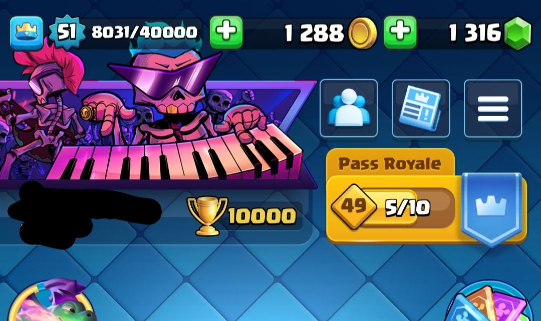 Conta de Clash Royale Upada, com 10K de troféus e com muitas evoluções