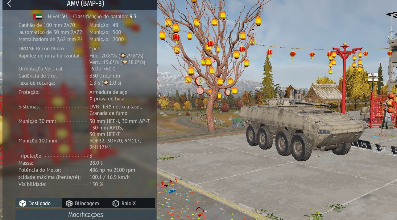 Conta war thander com 11 veiculos premium