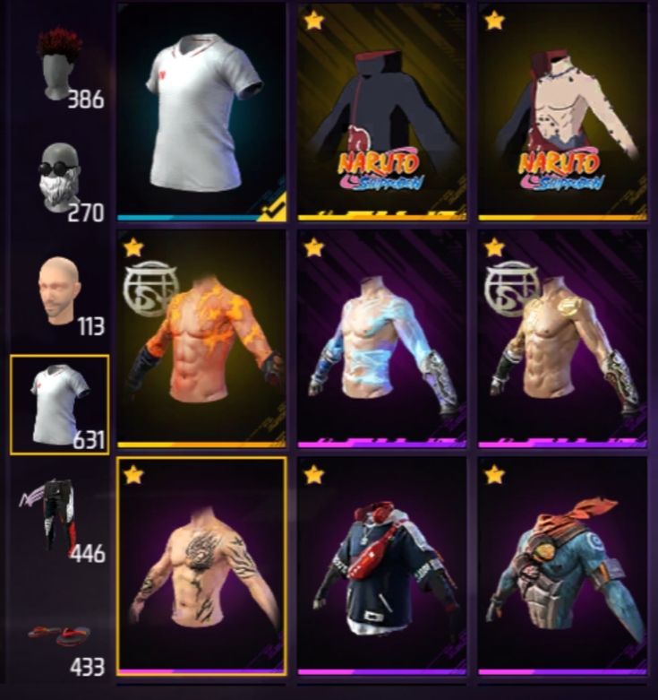 CONTAS FREE FIRE ANTIGA COM 5 SKIN EVOLUTIVA+4 PUNHO+630 PEITORAL+SOMBRA ROXA