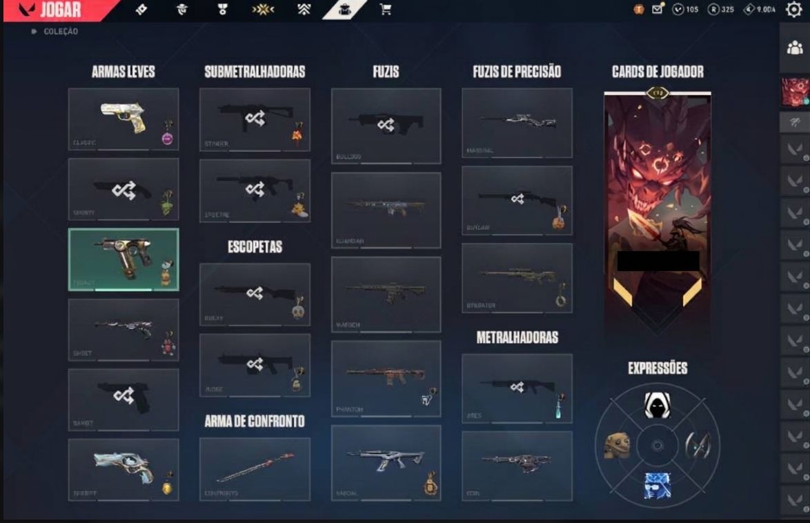 Conta valorant muitas skins