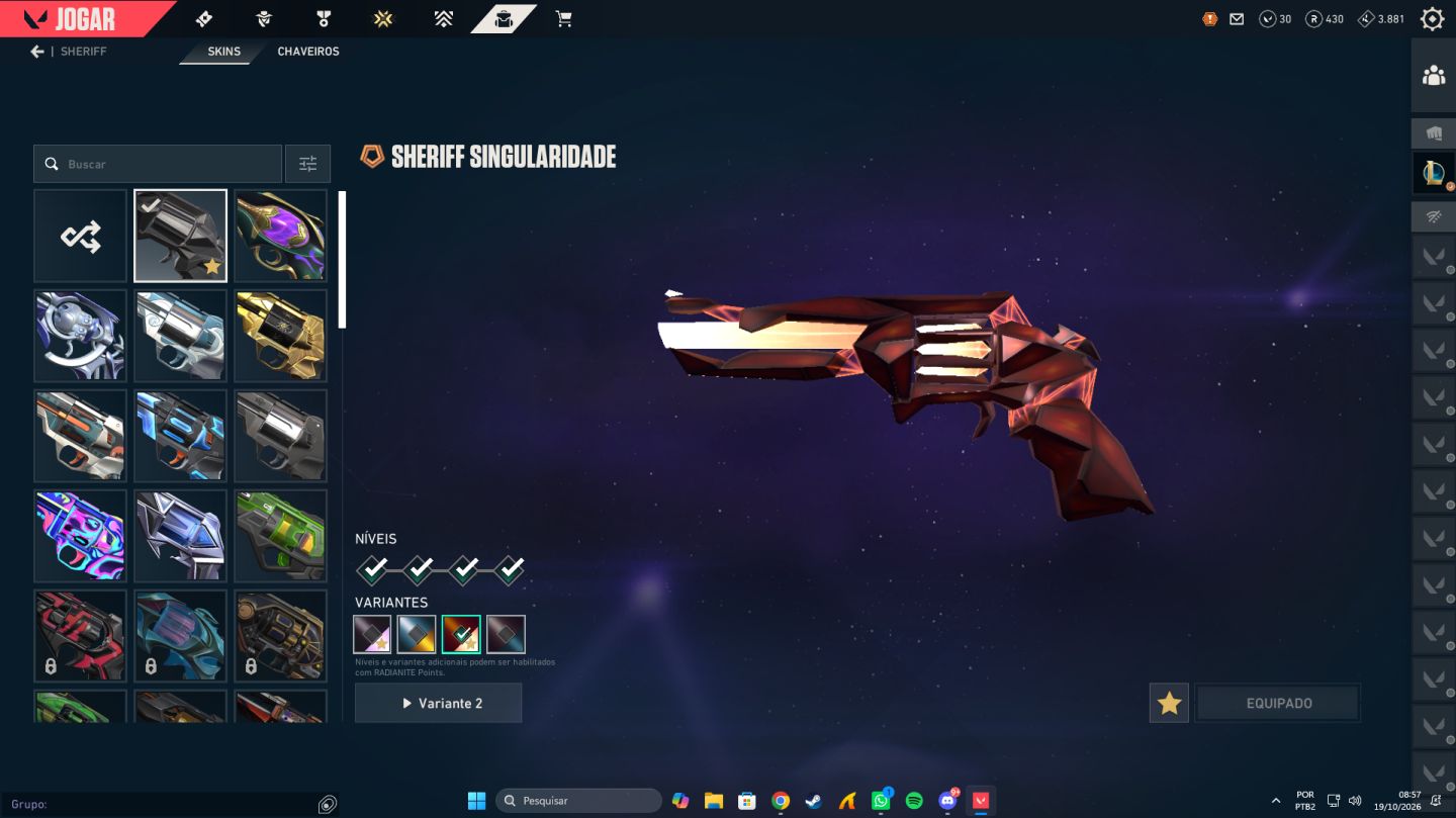 Conta do valorant com varias skins, singularidade e preludio do caos