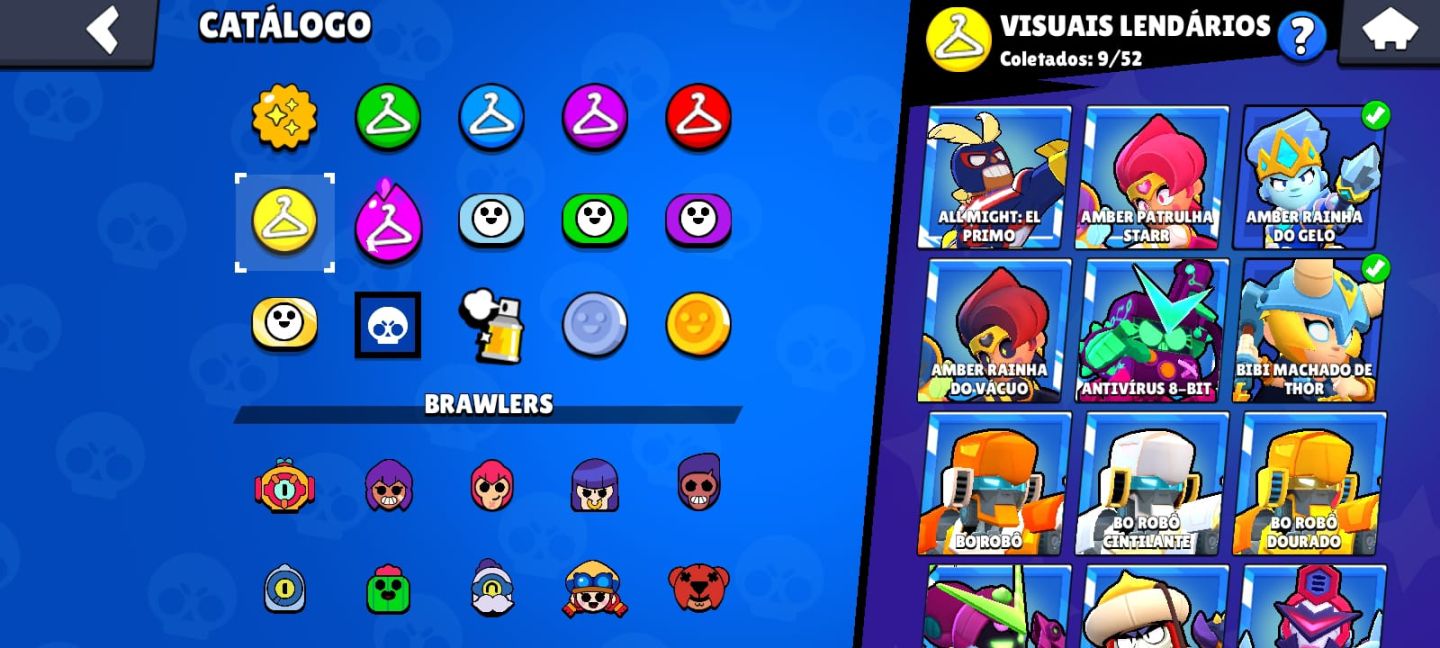 CONTA BRAWL STARS 68K TROFÉUS | 104 BRAWLERS SKINS EXCLUSIVAS | SKINS DE PASSE