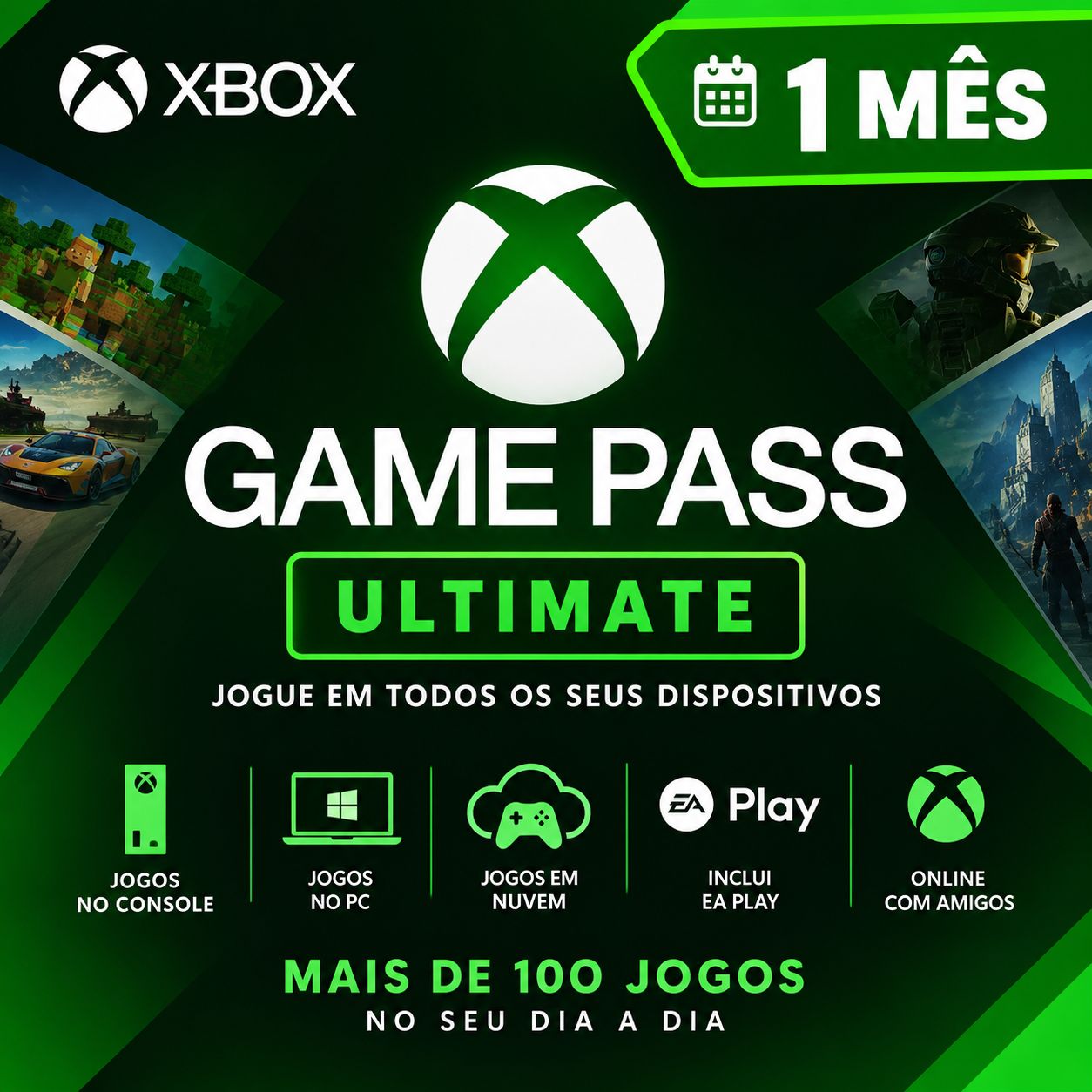 Xbox game pass últimate 1 mês