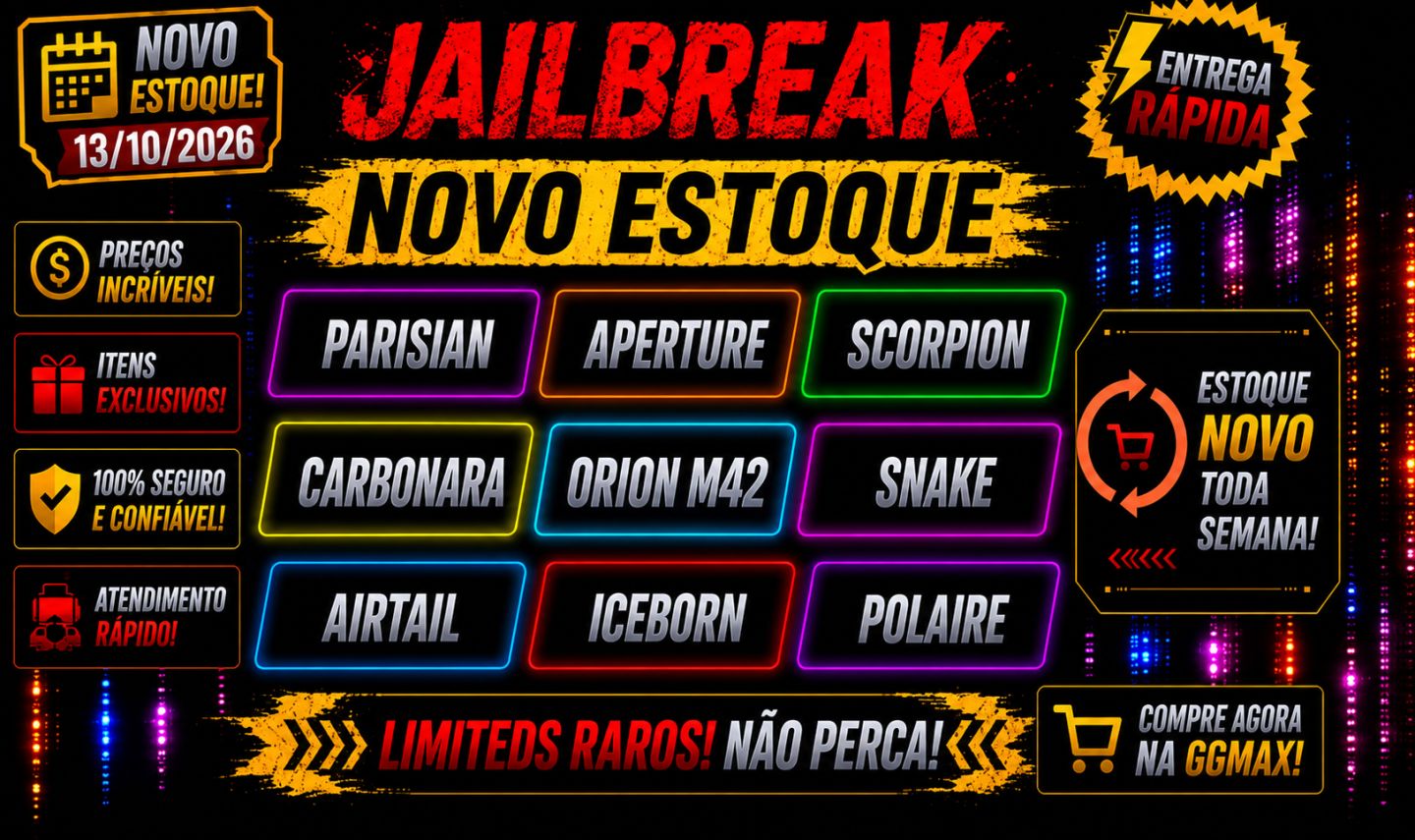 (MEGA estoque 13/10) Carros Hypers e Acessórios Jailbreak