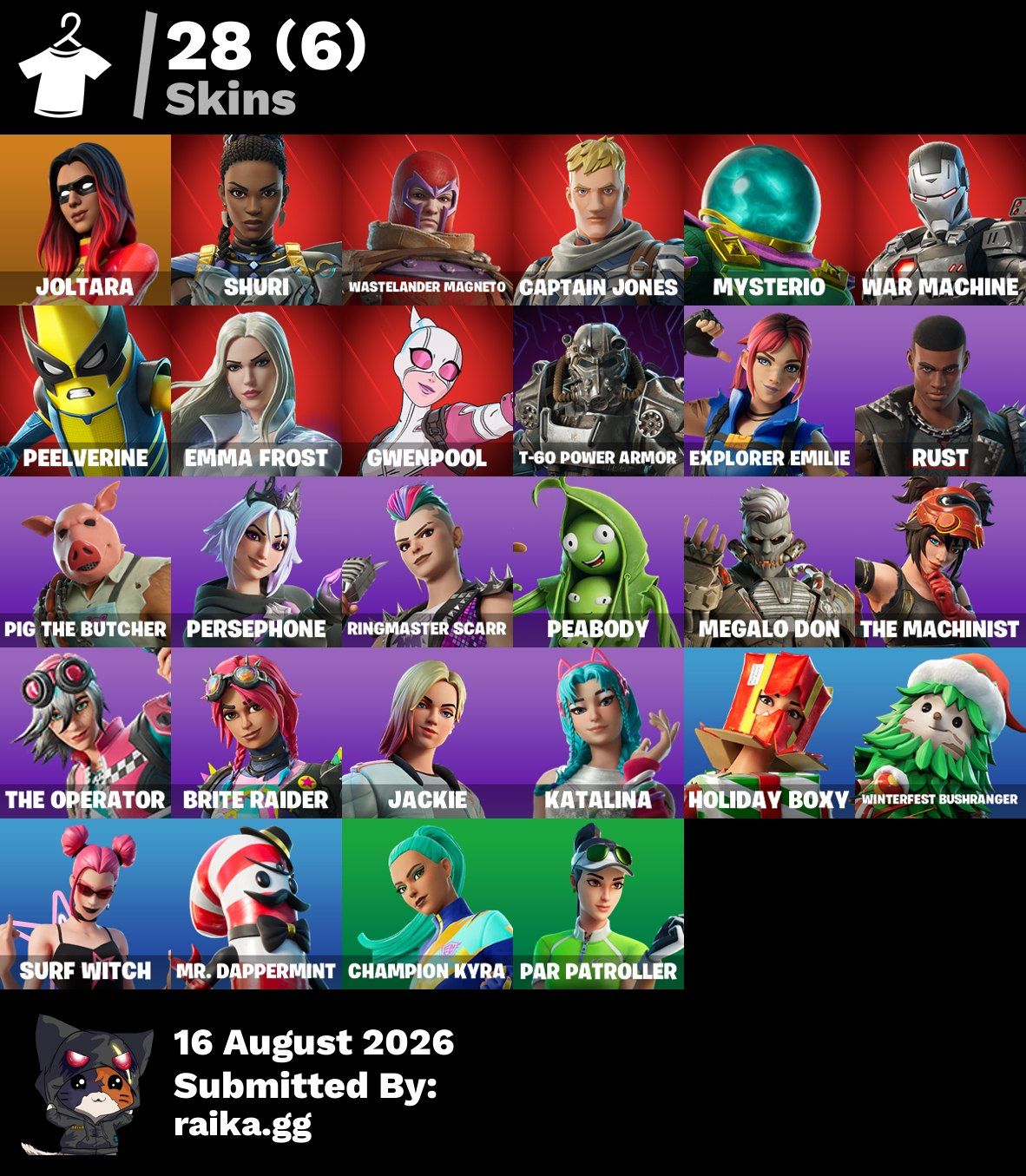 CONTA FORTNITE | +40 SKINS | 6 MARVEL | MAGNETO + WAR MACHINE + SHURI + Heroína