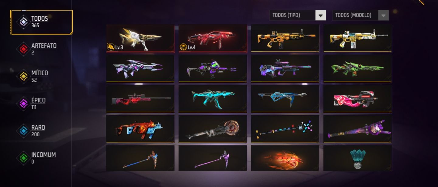 Conta Free Fire com 4, 5 Passe, Ragnarok, Angelical, One Punch Man + Prime 8