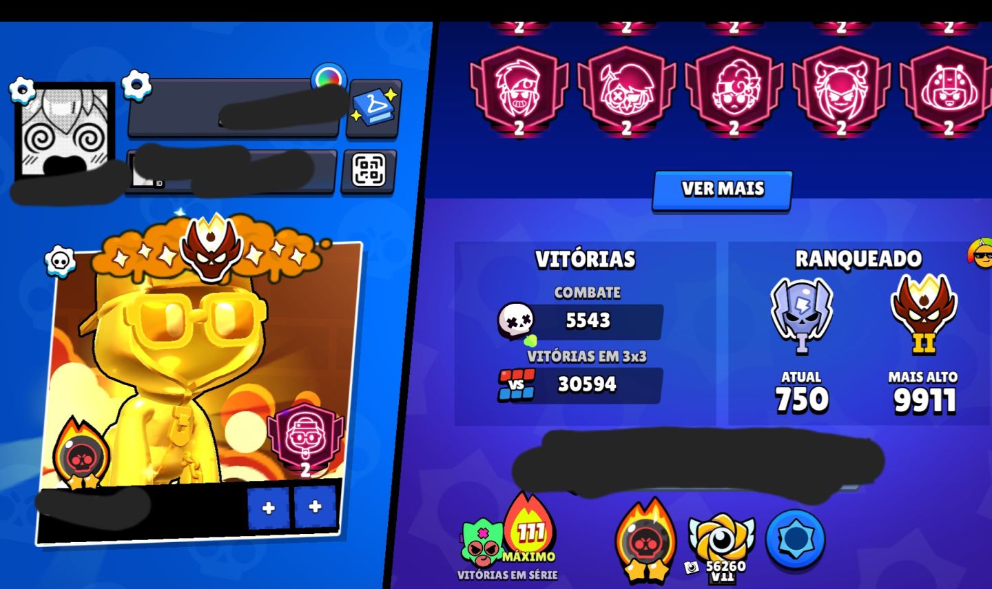 CONTA DE BRAWL STARS 100K MESTRE 2!!!