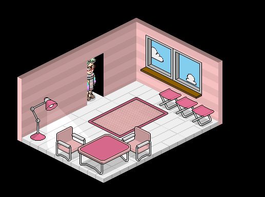 Conta HABBO feminina 2007 - vários visuais&mobis raros, quartos prontos,emblemas