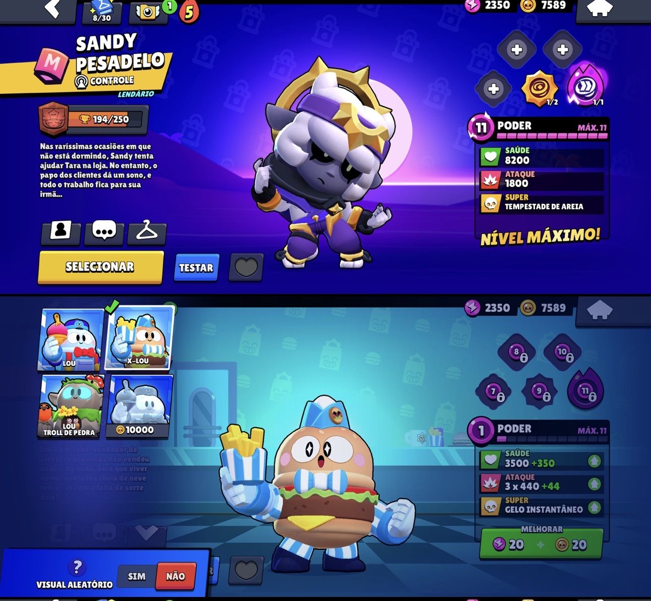 CONTA DE BRAW STARS 26k COM PRESTÍGIOS E SKINS RARAS + CLASH ROYAL 5,5k DE TROFÉ