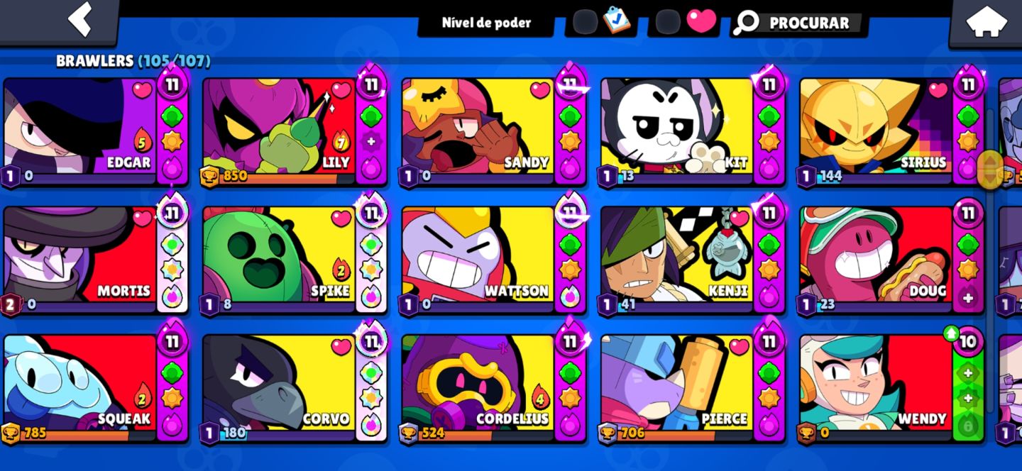 CONTA BRAWL STARS 52.243 TROFÉUS | 105/107 BRAWLERS