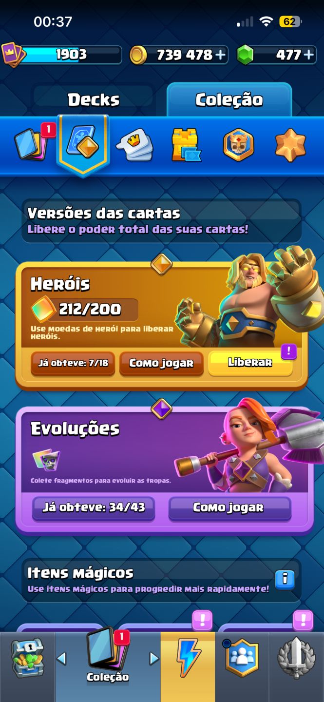 Conta de Clash Royale com 34 evoluções