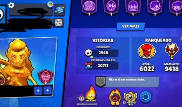 Conta de Brawl Stars, 95k de troféus, 5 mestres 2024 e 3 mestres 2024