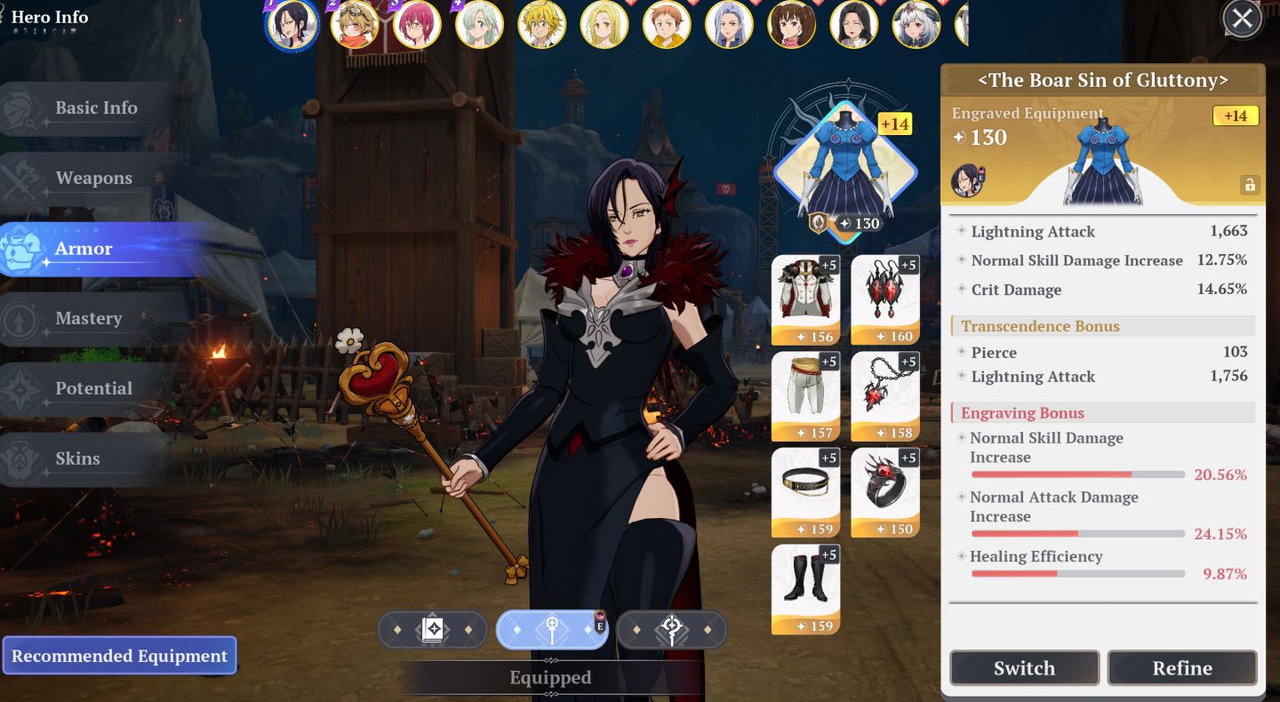 CONTA COM MERLIN P10 ELIZABETH P10 MELIODAS P9 The Seven Deadly Sins Origin 7DS