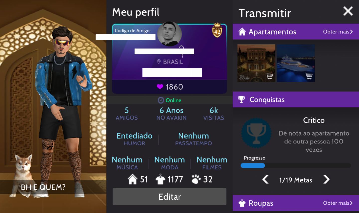 CONTA AVAKIN LIFE | RARA | 6 ANOS | NÍVEL | 42 | ITENS EXCLUSIVOS