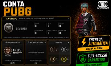 PUBG PLUS+ LVL 329 | AUG SONHO NEON (PROGRES) | FULL-ACESSO | ENTREGA AUTOMÁTICA