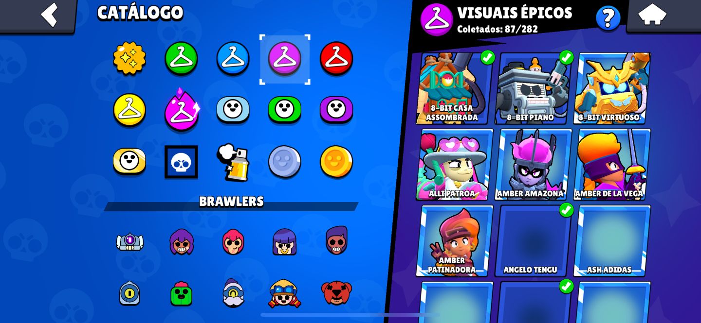 CONTA BRAWL STARS COM VARIAS SKINS TODOS OS BRAWLERS E VARIOS PRESTIGIOS