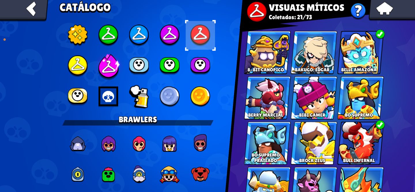 CONTA BRAWL STARS 70.989 TROFÉUS | 500 SKINS | 105 BRAWLERS | 7 HIPERCARGAS