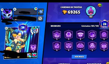 Conta brawl STARS 69k de troféus 105/106 brawlers