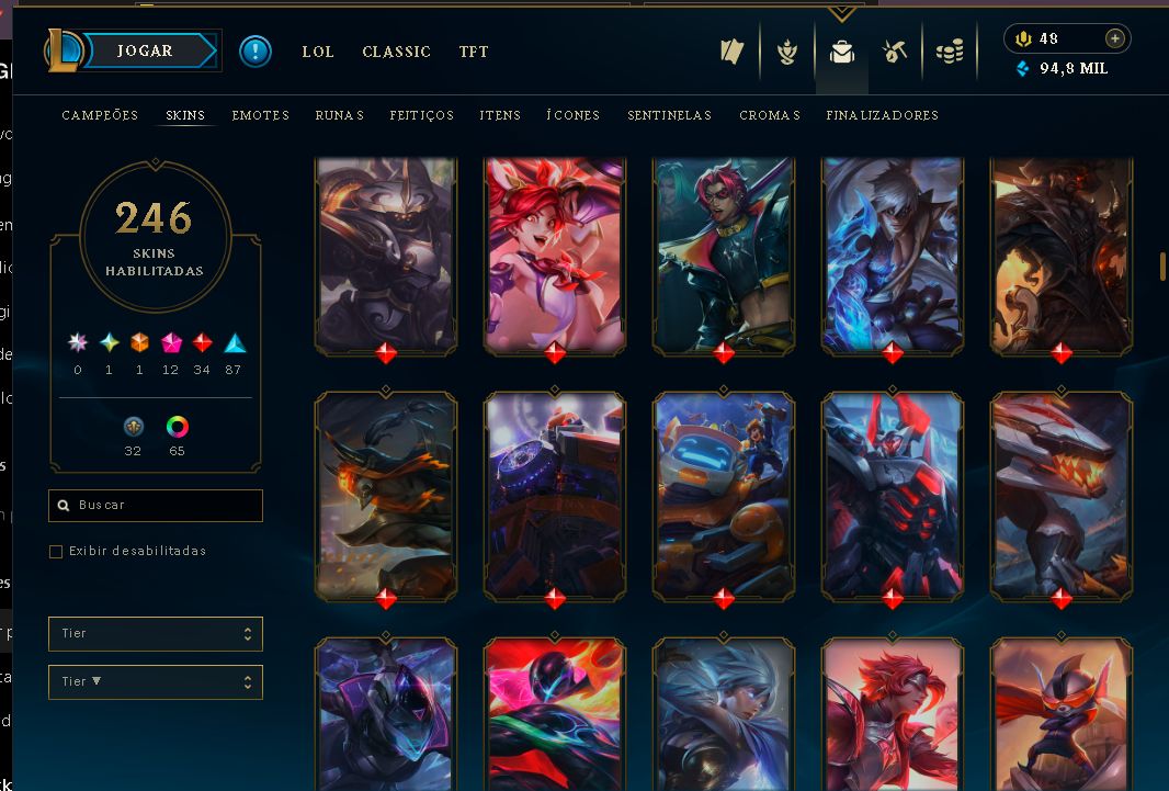 VENDENDO MINHA CONTA DO LEAGUE OF LEGENDS 185 SKINS COM SKIN DO VIEGO EXALTADA