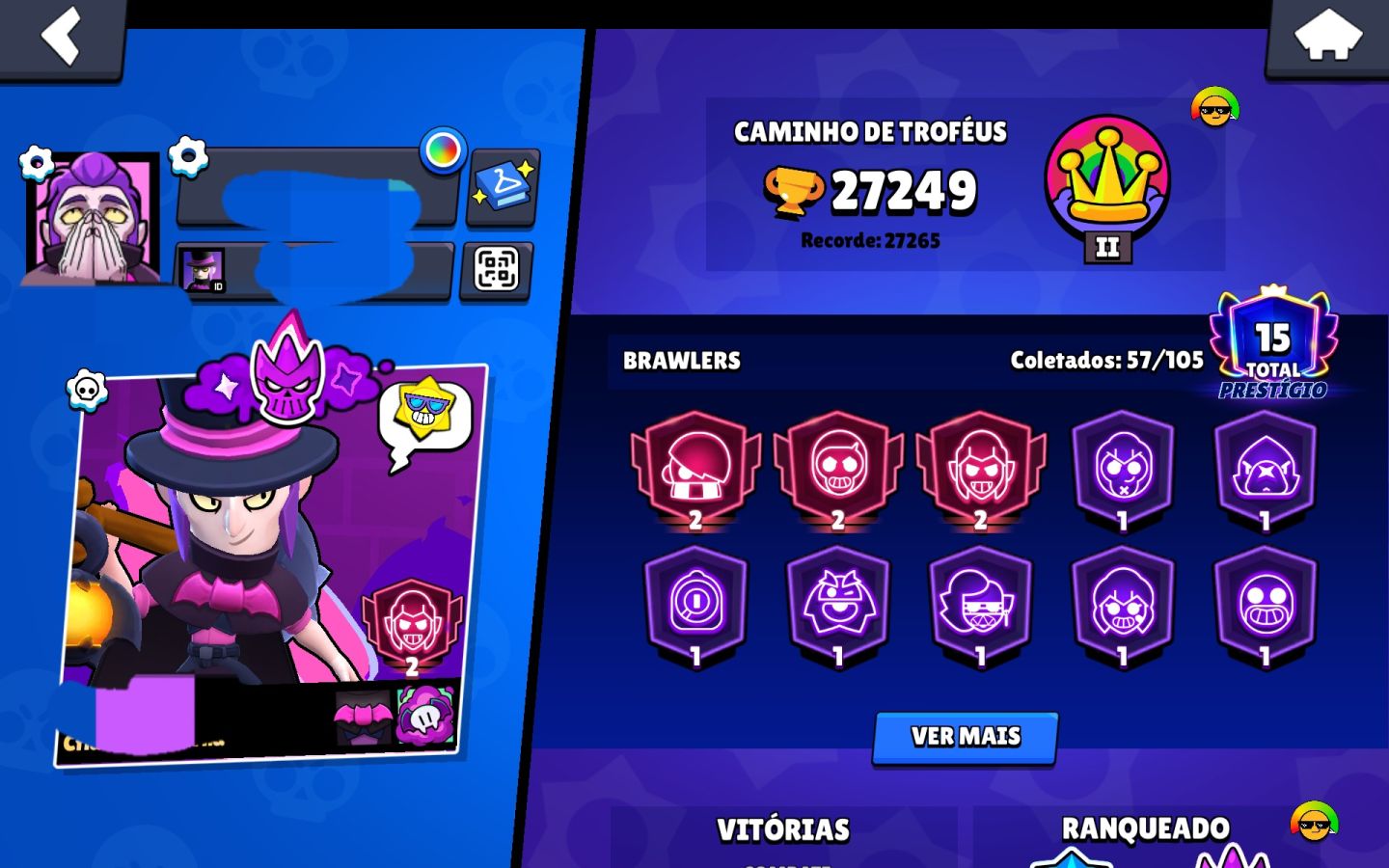 CONTA DE BRAWL!! CONTA BOA PARA INICIAR,POSSUI DIVERSAS SKINS E 15 PRESTÍGIOS