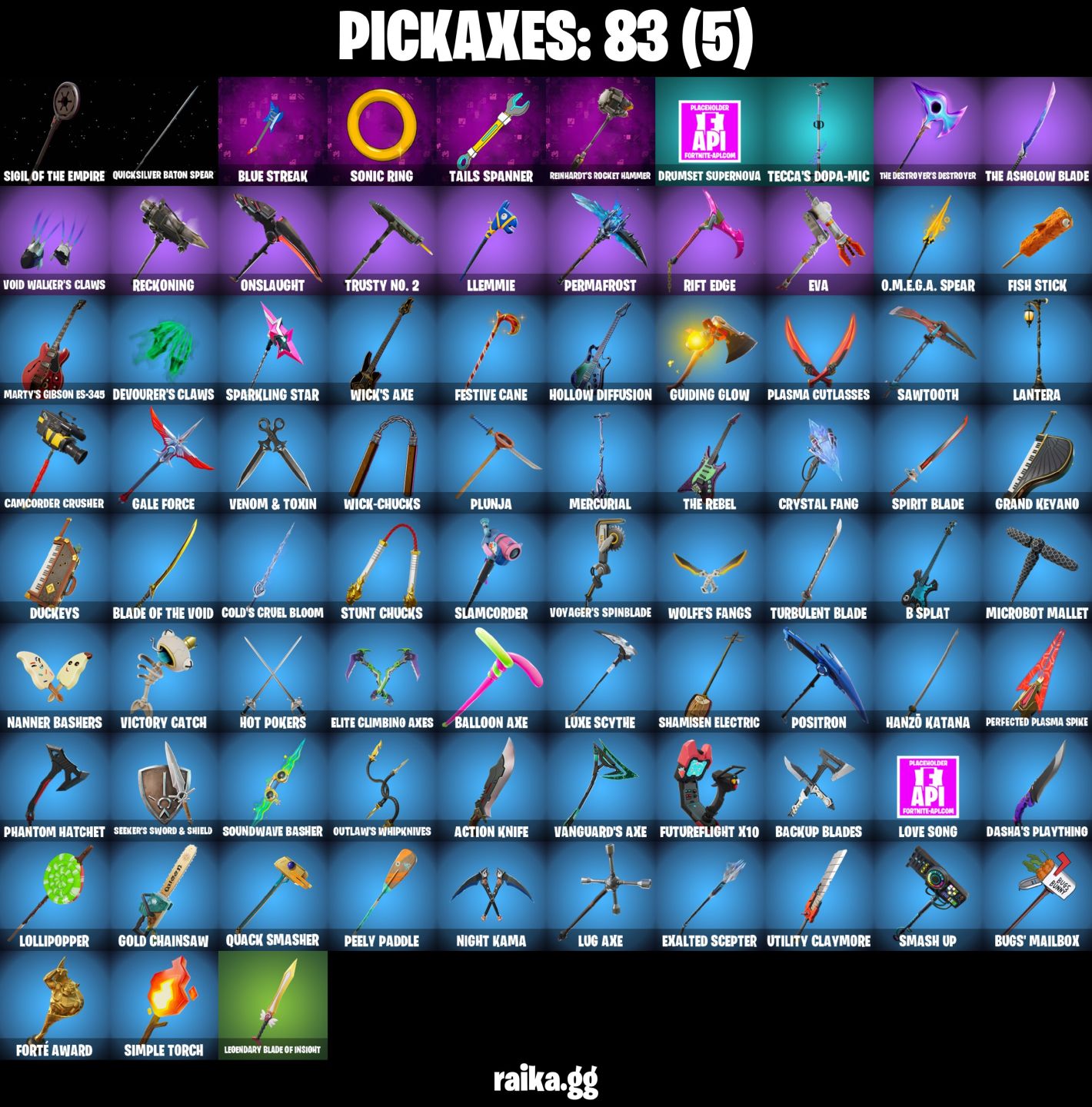 59 Skins - The reaper, Elite Agent, Omega (stage 5), Rogue agent, Ragnarok