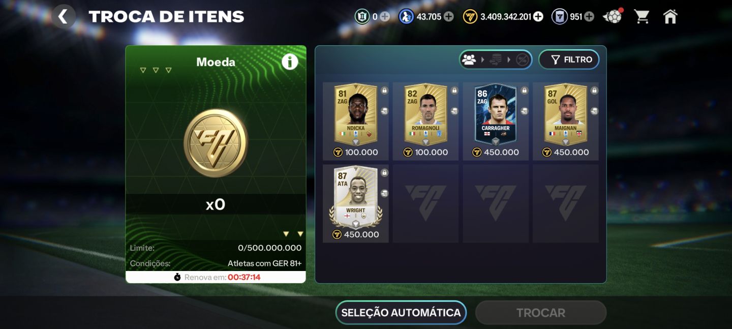 FC mobile top recursos cartas tops