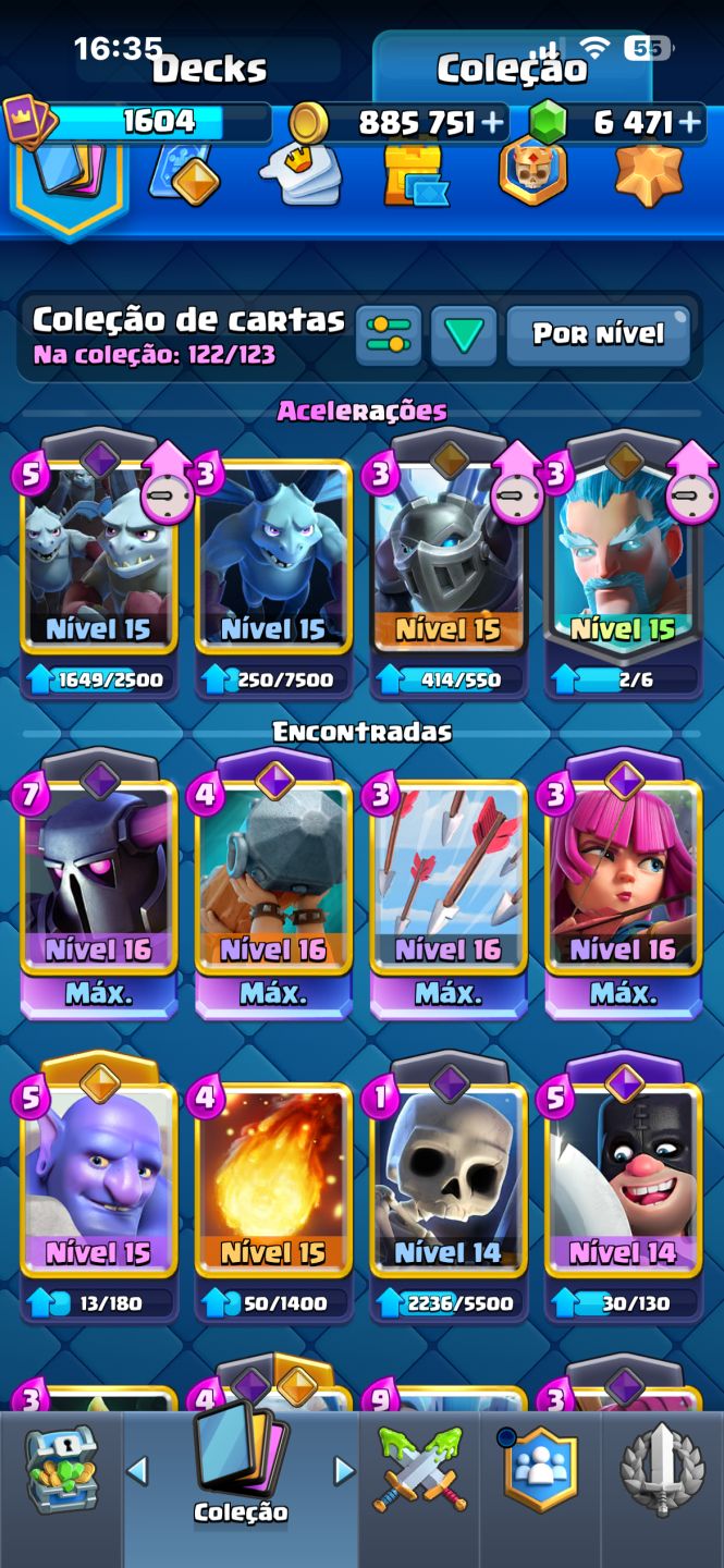 Conta Clash Royale 11k+ com emotes raros e cheia de recursos