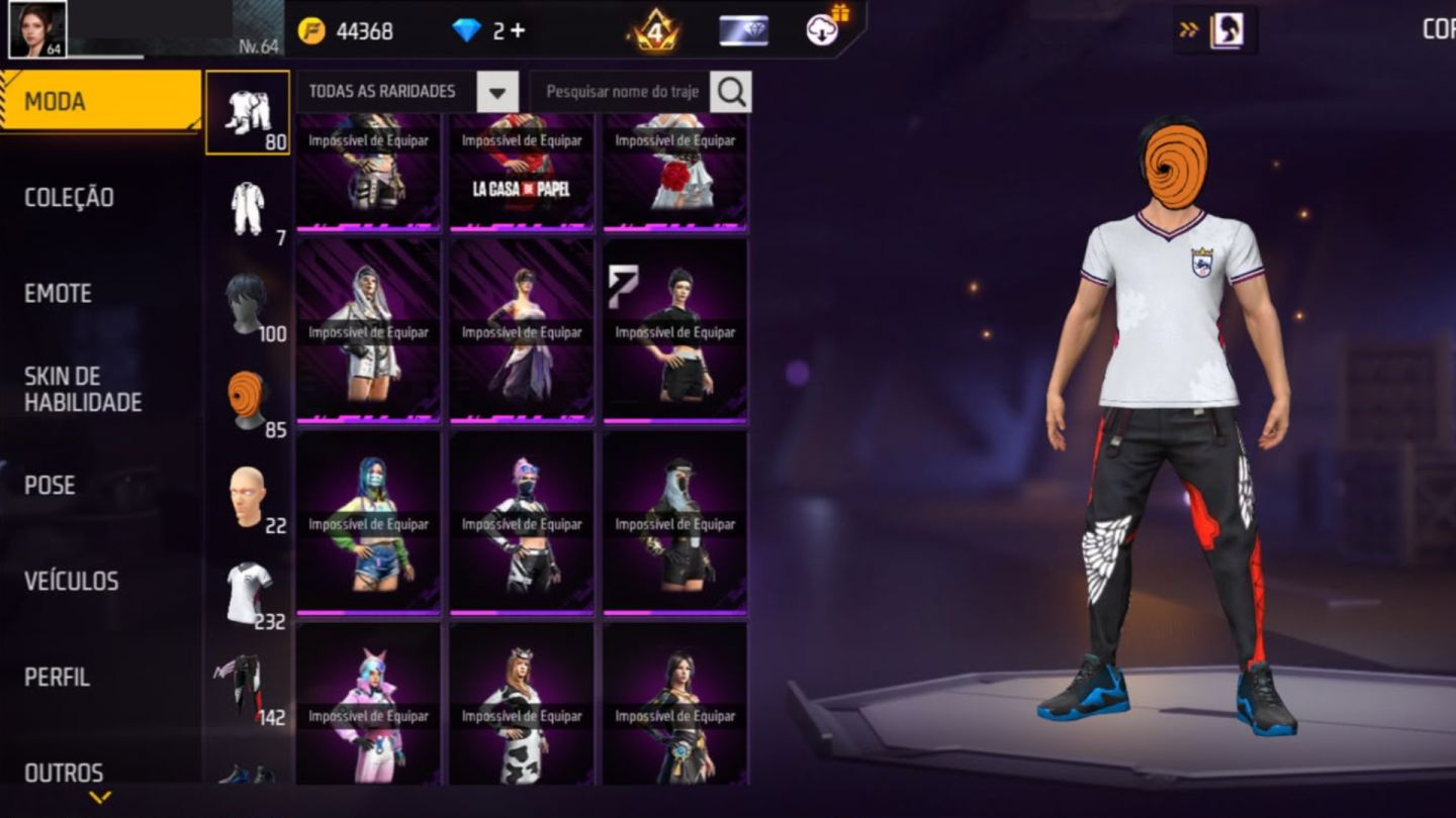 Conta Free Fire Gemada Prime 4 - Conta com Calça Angelical Vermelha!