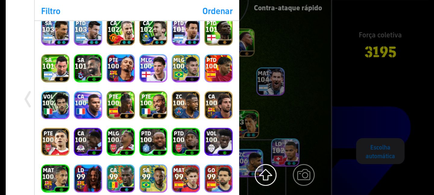 Conta Efootball! Suárez 105 + M Reus + Romero 106 + Zanetti + Edmilson + Klopp