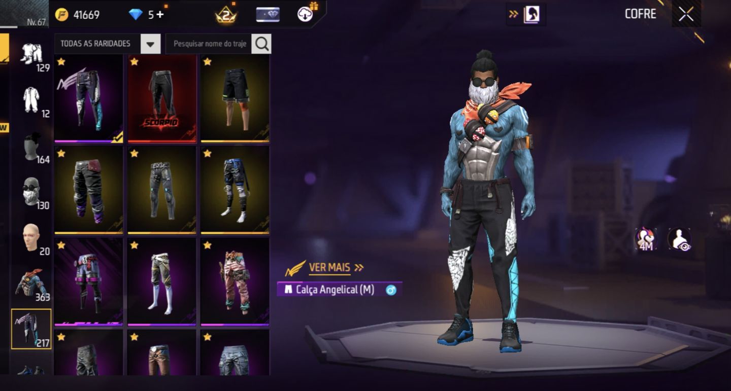 Conta de free fire com angelical bandeirao top criminal ump e xm8 att perm