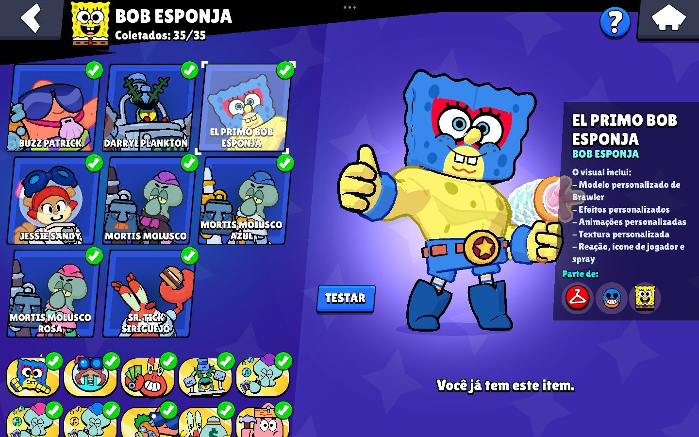 CONTA BRAWL STARS FULL PODER 11+SKINS RARAS