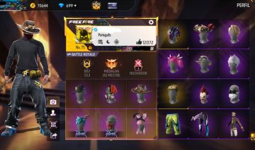 CONTA DE FREE FIRE GEMADA NÍVEL 75 COM SEGUNDO PASSE, RAGNAROK e STEAMPUNK
