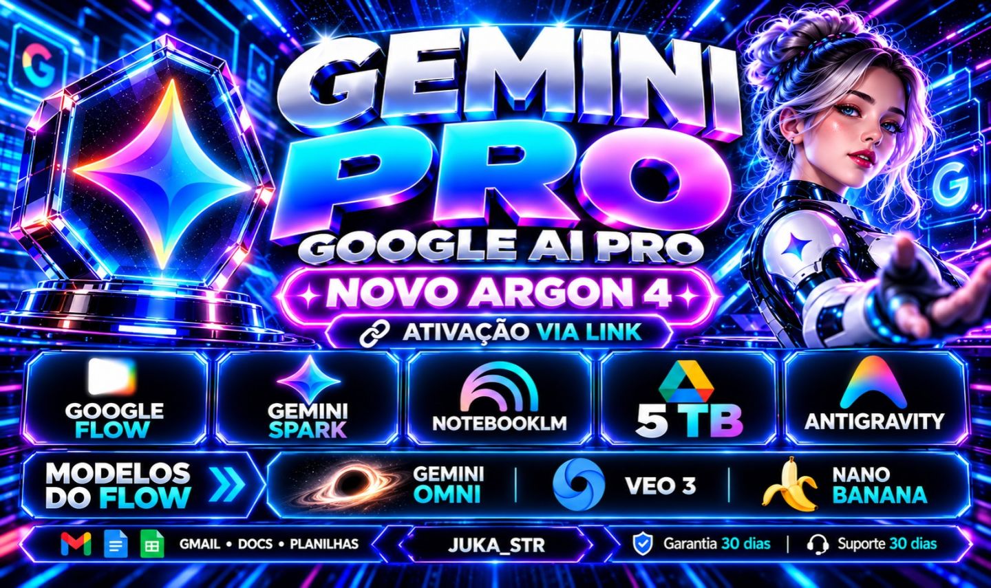 Google AI Pro 30D | NOVO Gemini 4 Argon + Veo 3.1 + Flow + Omni + 5TB