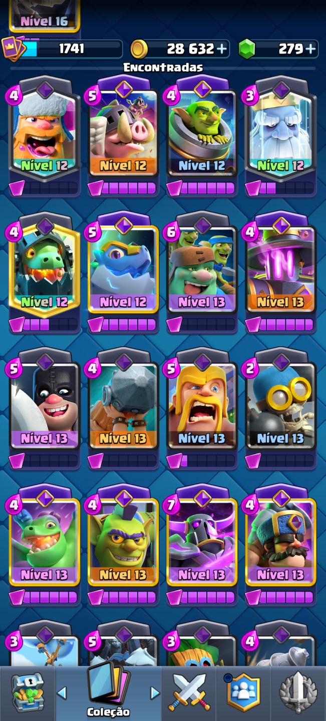 CR 11.5K TROFÉUS + 8 LVL 16 + 15 EVOLUÇÕES + ARENA 27