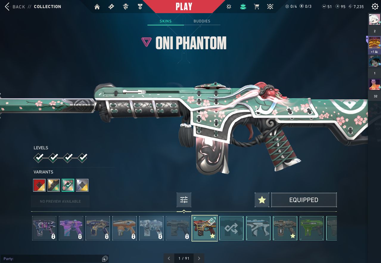 CONTA VALORANT COM 16 SKINS(Não contando de passe)