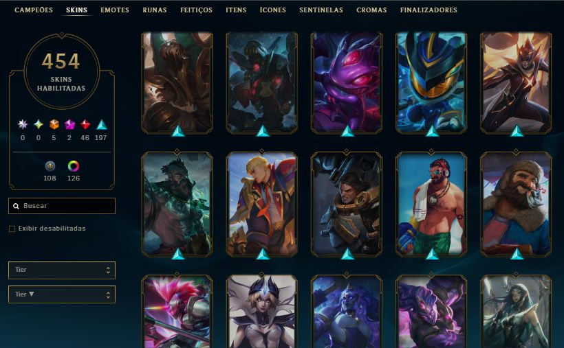Conta do lol com 454 Skin