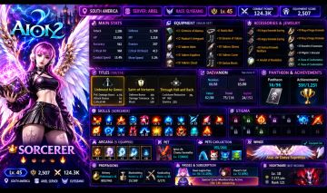 Global SA Ariel Elyos Sorcerer Lv.45 | 124.3K CP | 2,507 GS | Unbound by Genos