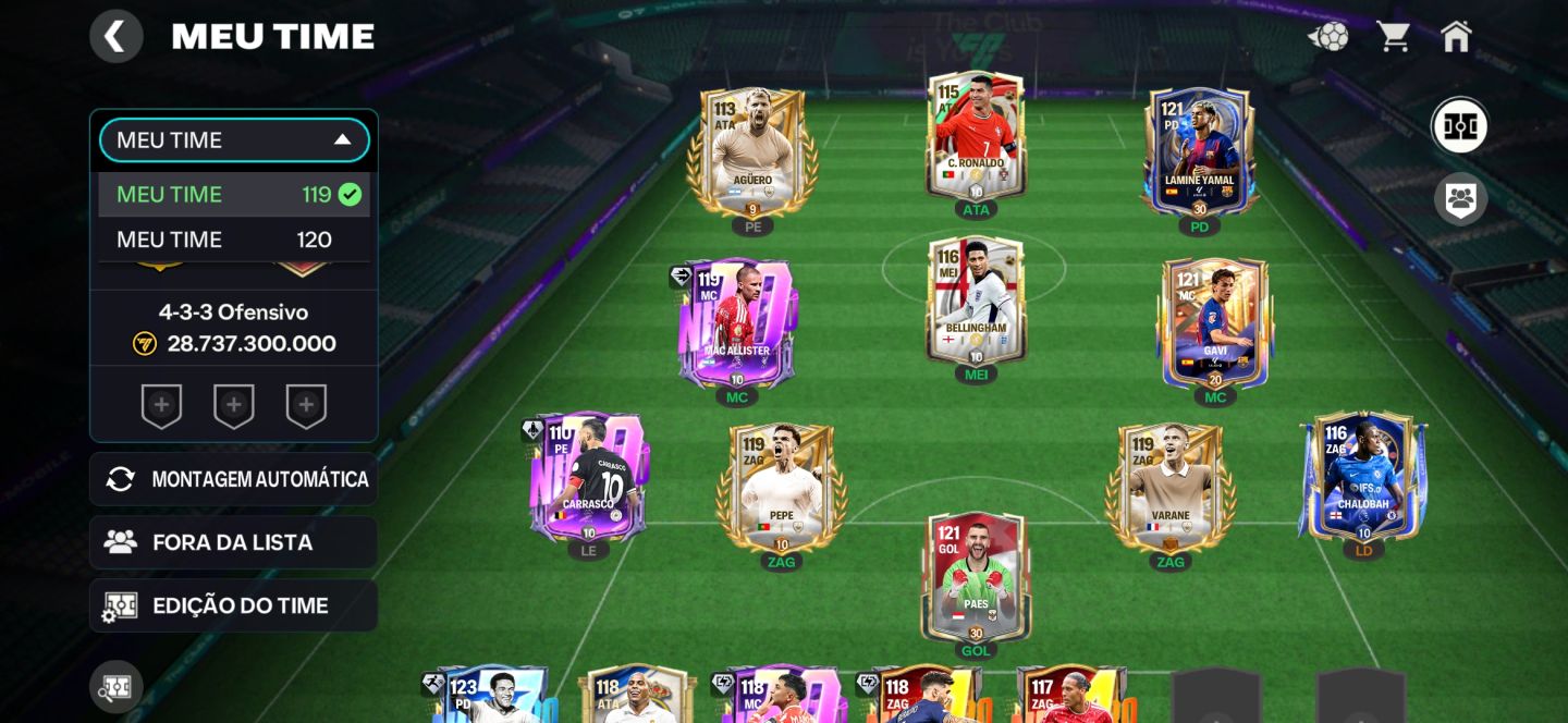 Conta FC MOBILE GER+120 com lamine yamal +Cristiano Ronaldo+bellingham