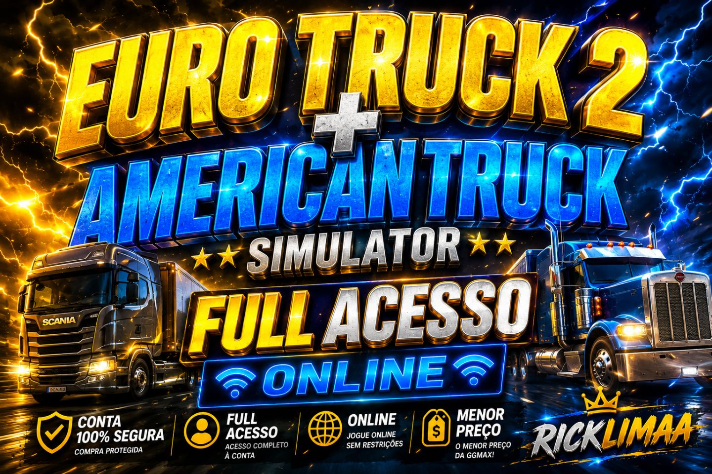 Euro Truck Simulator 2 + American Truck | Full Acesso Online | Menor Preço!