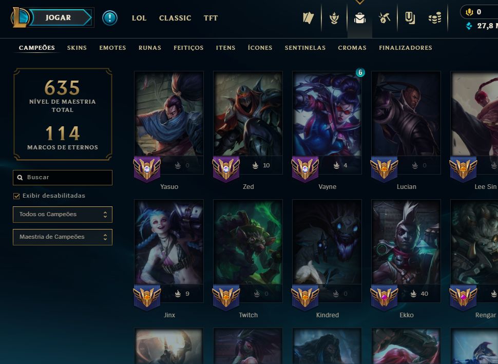 Conta League of Legends | All Champs | 262 Skins | MMR Alto | Prestígios 2022