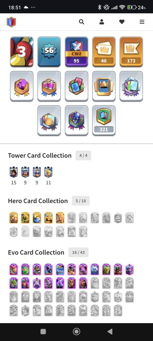 Clash Royale | Torre Nível 15 | Recorde 12.621 Troféus | Coleção 122/123 Cartas