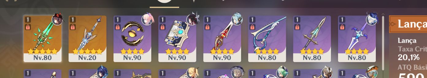 CONTA GENSHIN COM HUTAO, FURINA, ZHONG, COLUMBINA, INEFFA