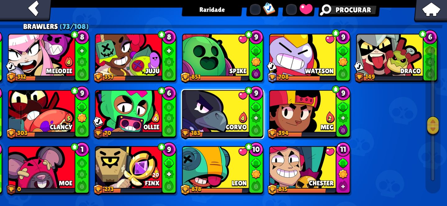 Conta Brawl Stars 31K - Spike, Leon, Crow - 73 Brawlers - 7 LENDÁRIOS