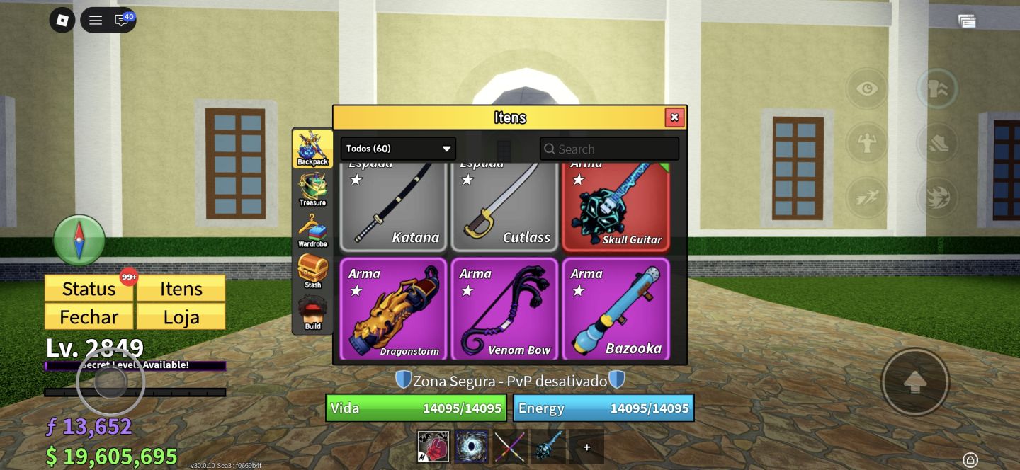 CONTA [LV-2800] COM FRUTAS MÍSTICAS, 7 RAÇAS FULL V4 E GAMEPASS