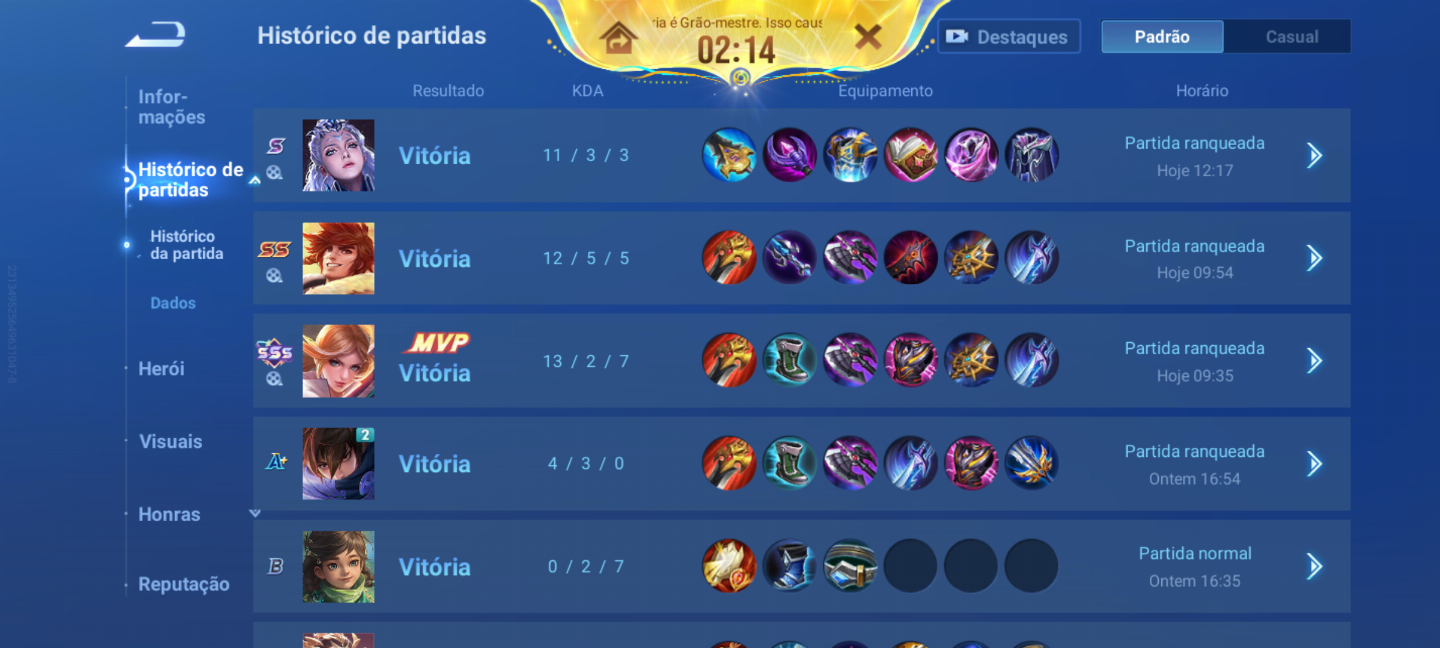 Suba até o lenda elojob Honor of kings
