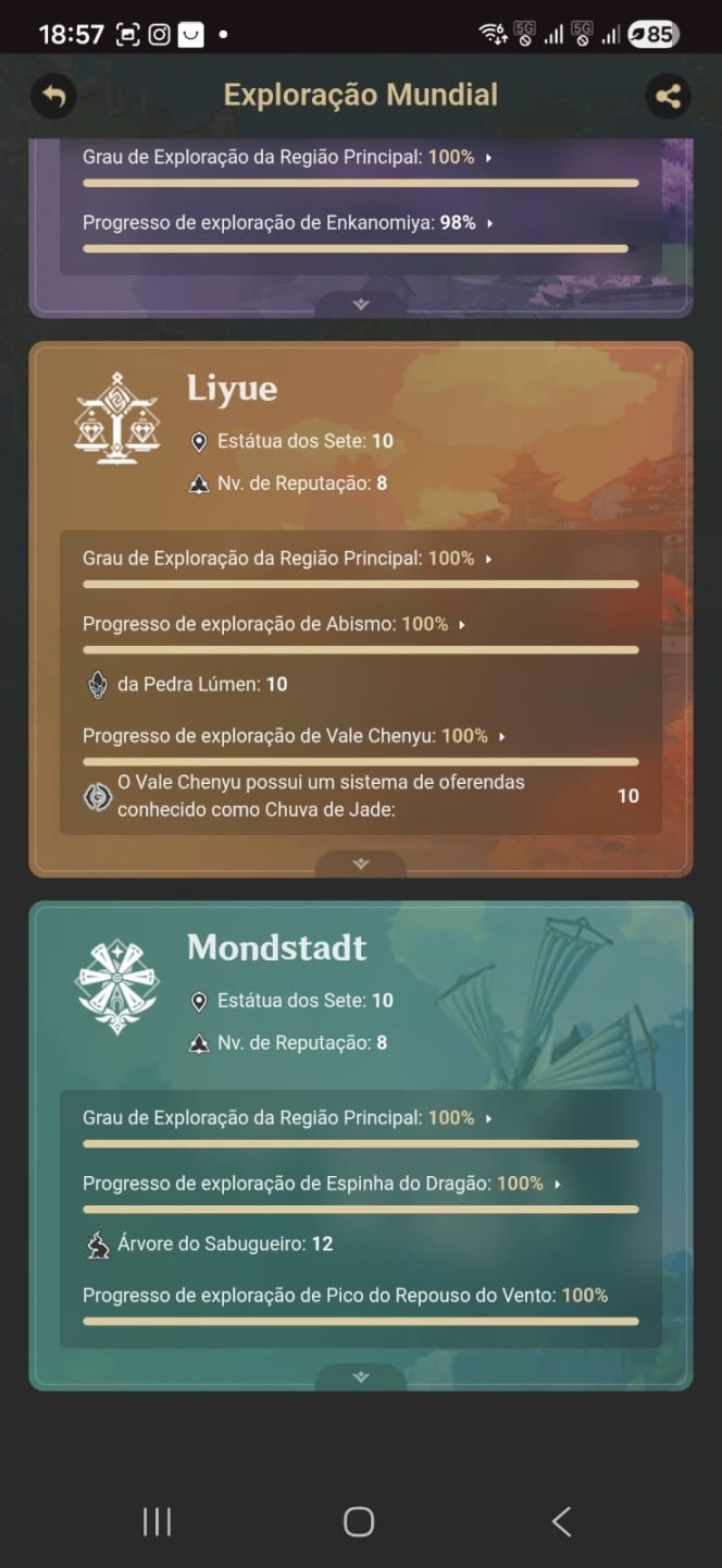 CONTA ENDGAME DE GENSHIN IMPACT